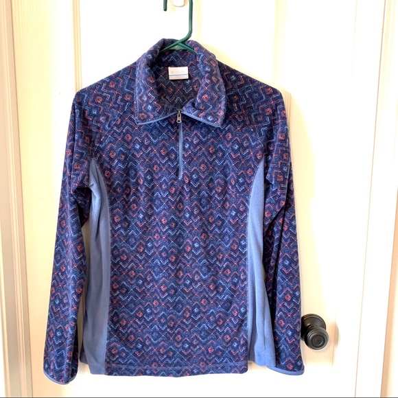 COLUMBIA 1/4 Zip Geometric Print Fleece—SZ. Med - Picture 7 of 14